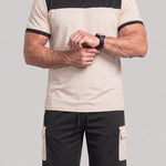 KZZ Men's Color-Block Short-Sleeve T-Shirt and Cargo Shorts Set