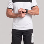 KZZ Men's Color-Block Short-Sleeve T-Shirt and Cargo Shorts Set