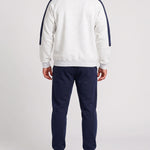 KZZ Men's Long Color Block Crew Neck College Style Thick Sweatshirt