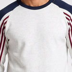 KZZ Men's Long Color Block Crew Neck College Style Thick Sweatshirt