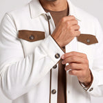 KZZ Men's color-blocked button jacket