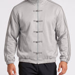 KZZ Retro Chinese Style Frog Button Stand Collar Zipper Jacket