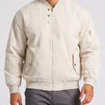 KZZ Men's solid color stand-up collar bomber jacket