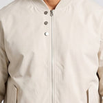 KZZ Men's solid color stand-up collar bomber jacket