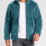 KZZ  Men's fleece stand-up collar full zip-up long-sleeved jacket