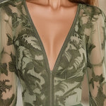 24-Hour-Shipping Fashion Bohemian Leaf Print Chiffon Mini Dress