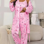 Women's Camisole, Robe & Trouser Lounge Set