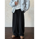 High-waisted Elasticated Casual Straight Trousers
