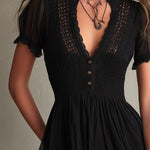 Classic Muse Lace-Trim Mini Dress