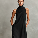 Chiara | Robe Maxi Élégante à Col Montant