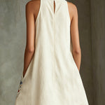 Black Embroidered Halter A-Line Mini Dress