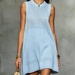 Sky Blue Sleeveless Knit Mini Dress