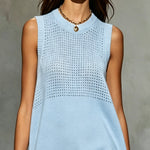 Sky Blue Sleeveless Knit Mini Dress