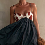 Navy Polka Dot Adjustable Strap Mini Dress
