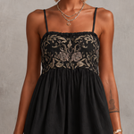 Pink Vintage Embroidered Linen Cotton Mini Cami Dress
