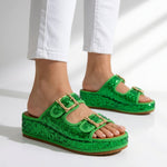 Odette Sequin Suede Sandals
