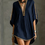 Black Deep V-Neck Mini Dress