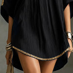 Black Deep V-Neck Mini Dress