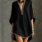 Black Deep V-Neck Mini Dress