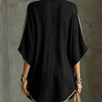 Black Deep V-Neck Mini Dress