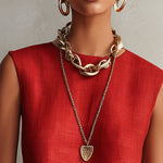 Red Sleeveless Mini Dress With Gold Trim Hem