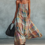 Multicolor Plaid Maxi Dress