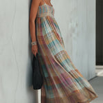 Multicolor Plaid Maxi Dress
