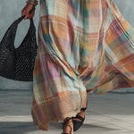Multicolor Plaid Maxi Dress