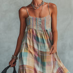 Multicolor Plaid Maxi Dress