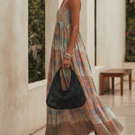Multicolor Plaid Maxi Dress