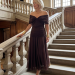 Calen | Robe Midi à Épaules Dénudées