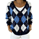 Women's Relaxed V Neck Button Cardigan