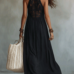 Elegant Bohemian Sleeveless Soft Drape Statement Evening Maxi Dress