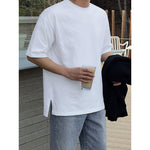 Loose Solid Color Slit Hem T-shirt