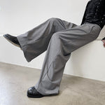 Pleated Wide-leg Floor-length Pants