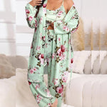 Women's Camisole, Robe & Trouser Lounge Set