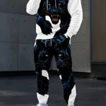 KZZ Men's Casual Hooded Sweatshirt Set