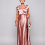 Samouse | Cap Sleeve Wrap Bodice Maxi Dress