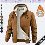 KZZ Men's winter hooded jacket, multi-pocket casual lapel men's top