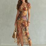 Ciel | Robe Midi Froncée à Manches Volantes