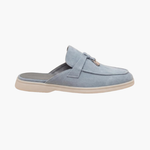 Mediterraneo | Mocassino Aperto Camoscio — Azzurro