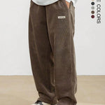 KZZ Unisex Loose Solid Patched Drawstring Waist Pants