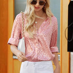 Satin Silk V-Neck Shirt - Zeagoo (Us Only)