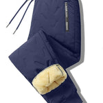 KZZ Men's Warm Fleece-Lined Straight-Leg Jogger Pants with Zipper Pockets