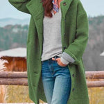 Long-Sleeved Merino Coat With Buttons