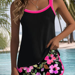 Lyséa | Tankini côtelé avec short fleuri