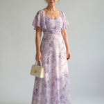 Vaelis | Robe Midi à Manches Papillon