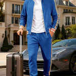 KZZ Men's Fall Fashion Set - Lightweight Loose-Fit Casual Stand Collar Sportswear