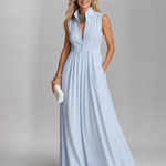 Virelia | Sleeveless Collared Flowing Maxi Dress