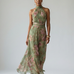 Mirelle | Gathered Halter Midi Dress